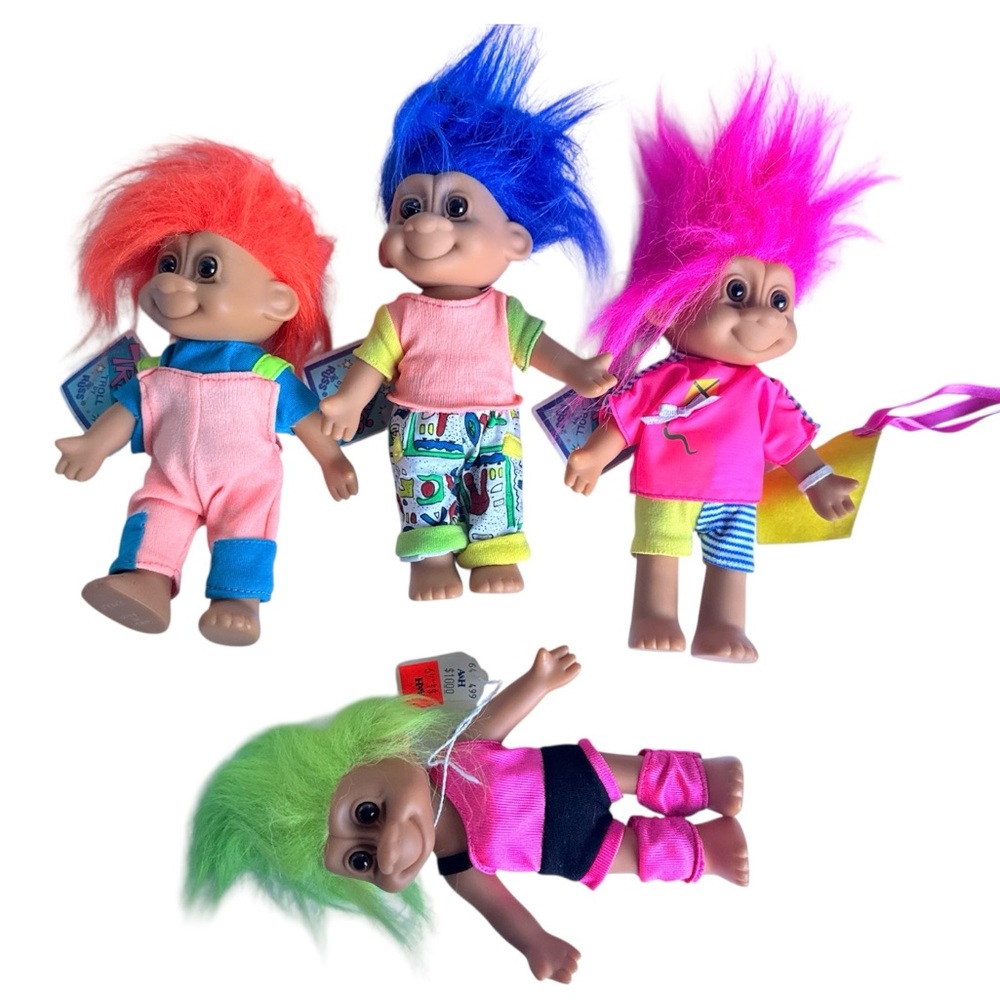 Vintage Russ Trolls‎ Doll Bundle of 4 New Old Stock